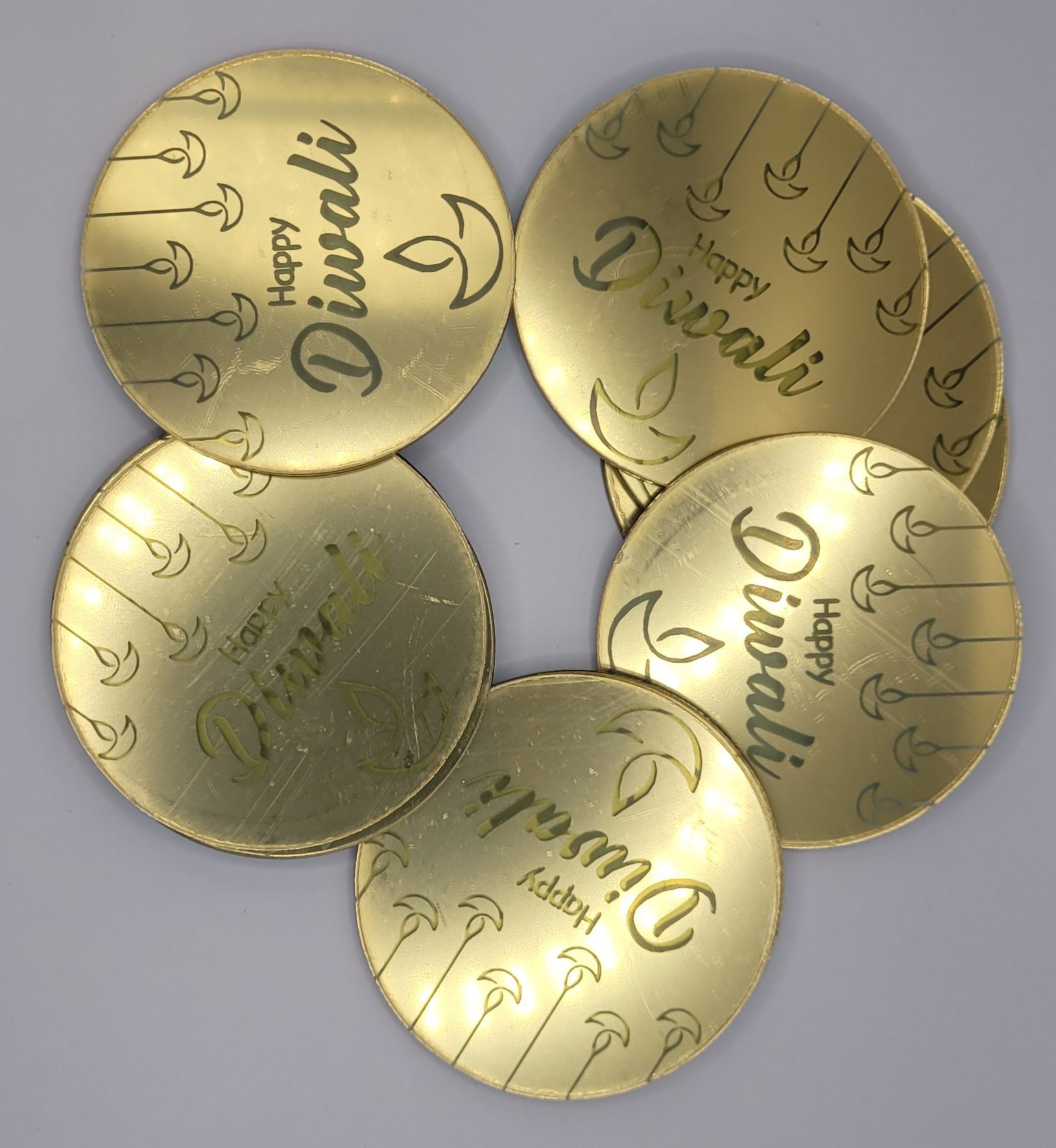 Divali Acrylic Cupcake Topper - 8pc - Cake Decor & Baking Supplies