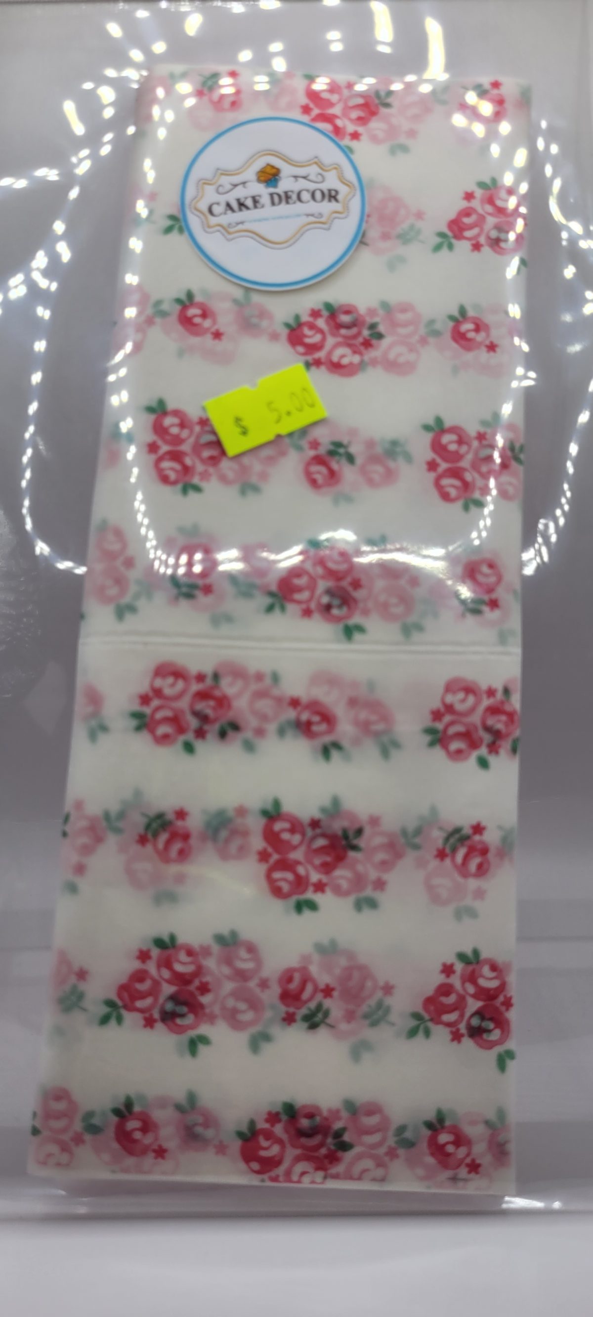 Patterned Wax Paper (Flower)3pcs Cake Decor & Baking Supplies